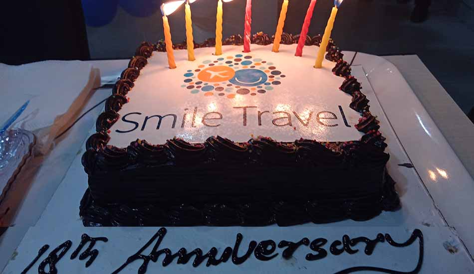 Smile Travels 18th Anniversary Cake 