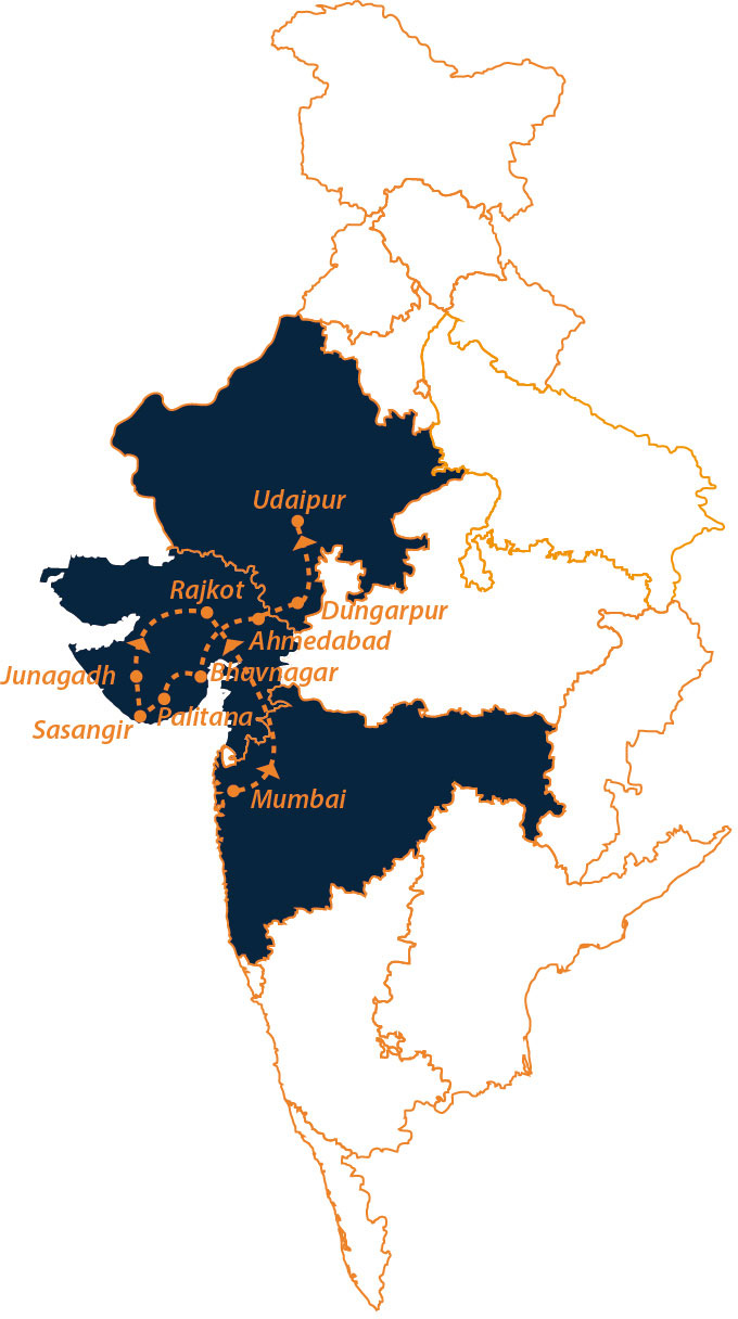 Mumbai Sasangir Gujarat Udaipur 